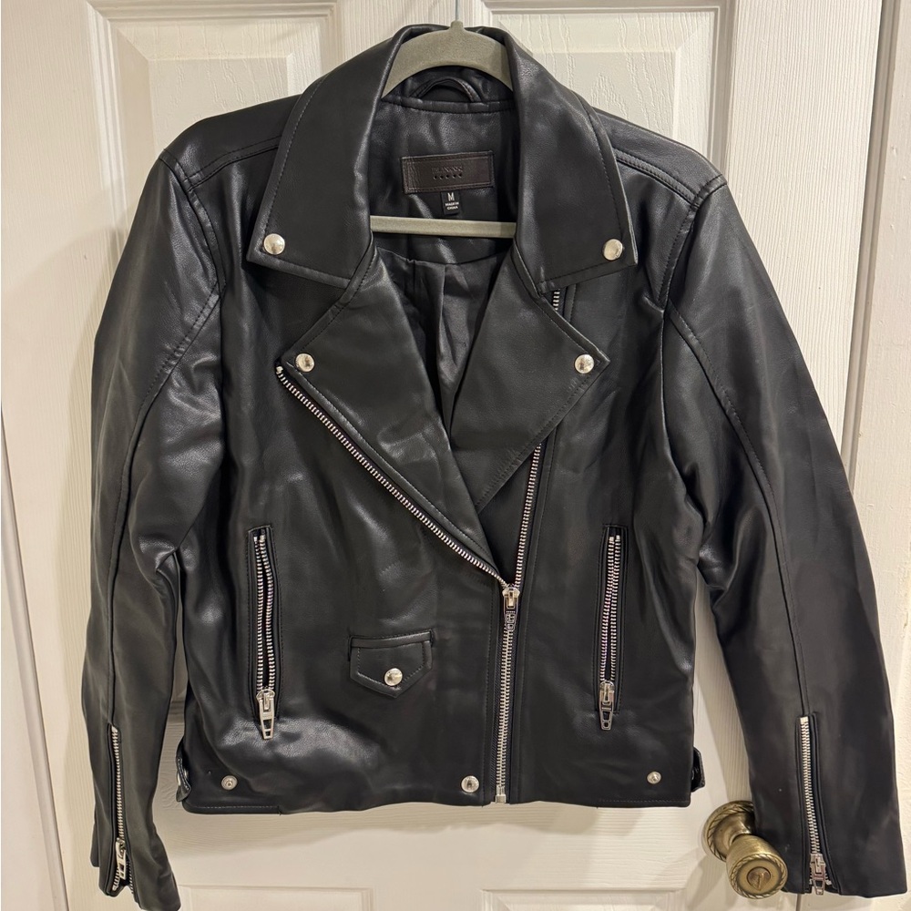 Blank NYC Black Faux Leather Moto Jacket - Women's